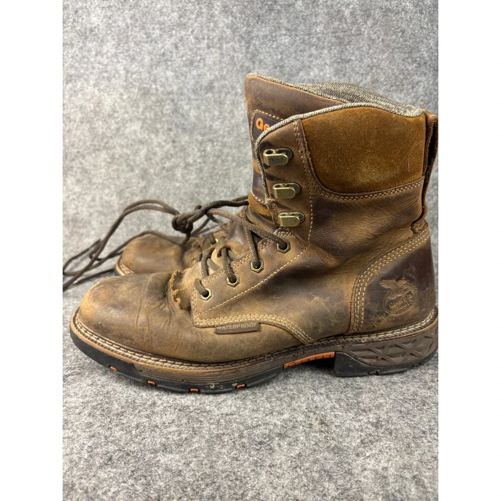 Georgia Boot Work Boots Mens 9.5M Brown Waterproof Carbo-Tec LTX GB00623